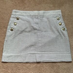 J.Crew Factory Seersucker Button Skirt